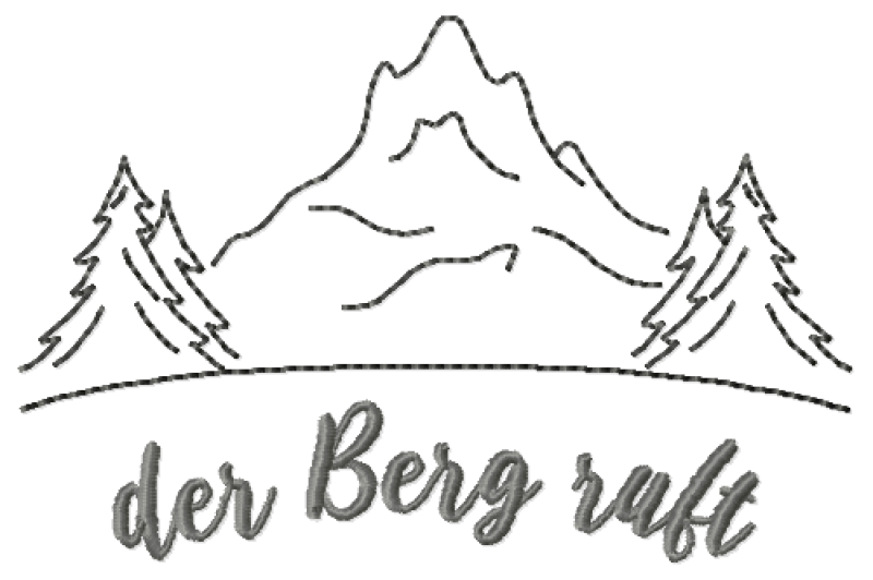 Der Berg ruft - Redwork Stickdatei